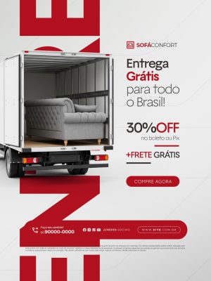 Loja Sofás Entrega Grátis para Todo o Brasil PSD Editável