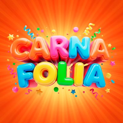 Carnafolia Texto 3D Colorido Festivo PSD Editável