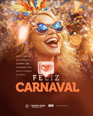 Carnaval Feliz Que o Brilho Ilumine Você PSD Editável