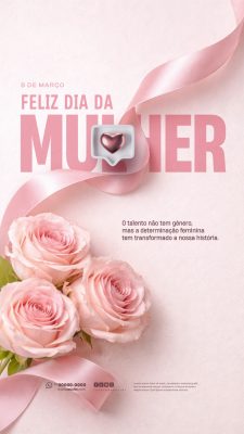 8 de Março Dia da Mulher Mensagem Especial PSD Editável
