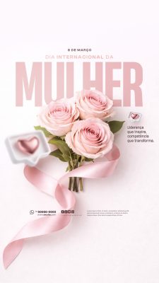 Mulher Dia Internacional 8 de Março Liderança Inspiração PSD Editável