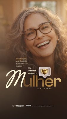 Dia Internacional da Mulher Mensagem Dia 8 de Março PSD Editável