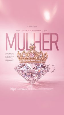 Mulher 8 de Março Dia Internacional da Mulher Rainha Designer PSD Editável
