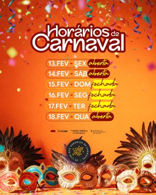 Horários de Carnaval Loja Social Media PSD Editável