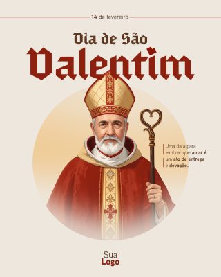 Dia de São Valentim Uma Data para Amar Arte Vintage PSD Editável