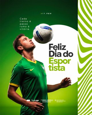 Dia do Esportista 19 FEV Celebrando a Vitória Esportiva PSD Editável