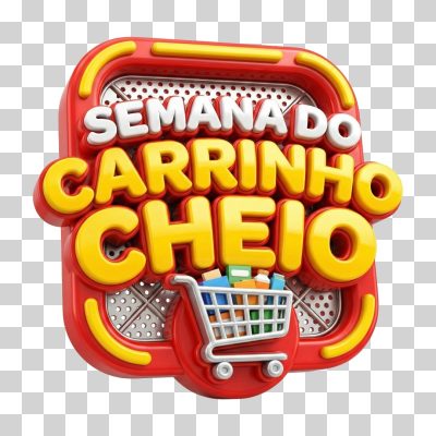 Semana do Carrinho Cheio 3D Supermercado PNG Transparente