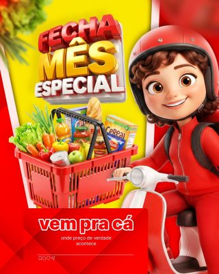 Supermercado Fechamento de Mês Especial Vem Pra Cá PSD Editável