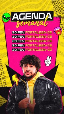 Agenda Semanal Template Digital Vibrante PSD Editável