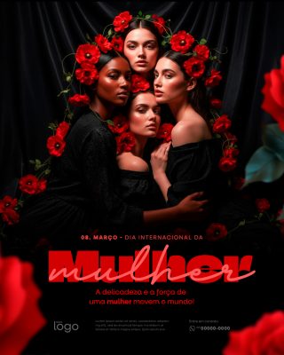 Mulher 08 de Março Dia Internacional da Mulher PSD Editável