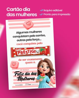Cartão Feliz Dia das Mulheres Arquivo PSD Editável