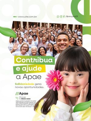 APAE Contribua e Ajude Solidariedade Gera Novas Oportunidades PSD Editável