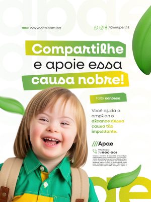 APAE Compartilhe e Apoie Causa Nobre PSD Editável