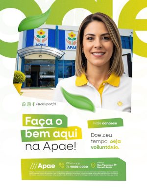 Doe Seu Tempo Faça o Bem Aqui Na APAE PSD Editável