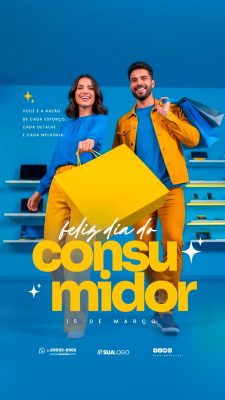 Story Feliz Dia do Consumidor 15 de Março Banner Shooping PSD Editável