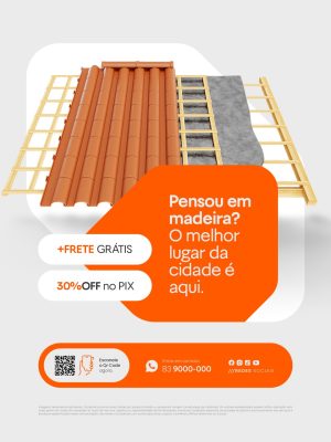  Pensou em Madeira Frete Grátis e Desconto 30% No Pix PSD Editável