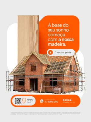 Construção de Sonho com Nossa Madeira PSD Editável