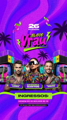 Flyer Bloco Vrau Social Media Story PSD Editável