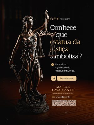 Conhece Que a Estátua da Justiça Simboliza? PSD Editável