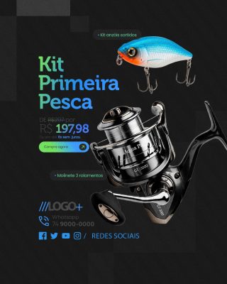 Kit Primeira Pesca de R$297 por R$197,98 PSD Editável