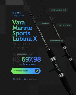 Vara de Pesca Marine Sports Lubina Agora Em Estoque PSD Editável