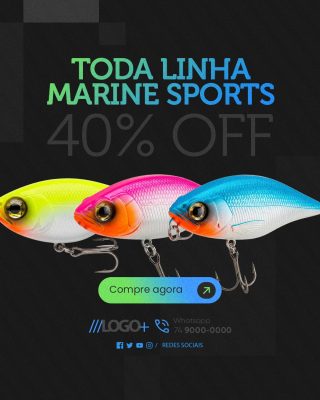 Marine Sports Toda Linha 40% OFF Pesca PSD Editável