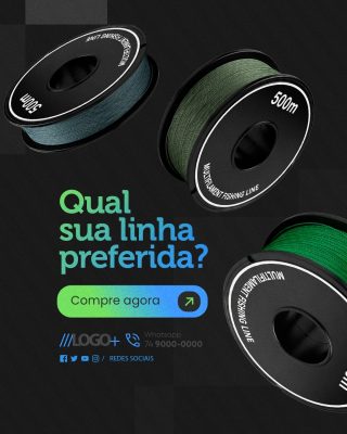 Qual Sua Linha Preferida de Pesca PSD Editável