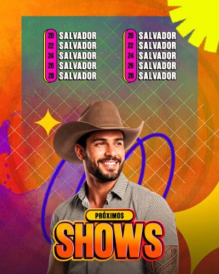 Shows Próximos Salvador Anúncio de Eventos Musicais PSD Editável