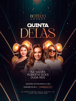 Flyer Próximos Shows Boteco Quinta Delas PSD Editável