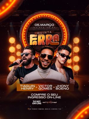 Flyer Próximos Shows Quinta Farra 05 de Março PSD Editável