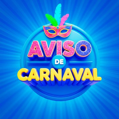 Carnaval Aviso de Carnaval Máscara e Cores Festivas PSD Editável