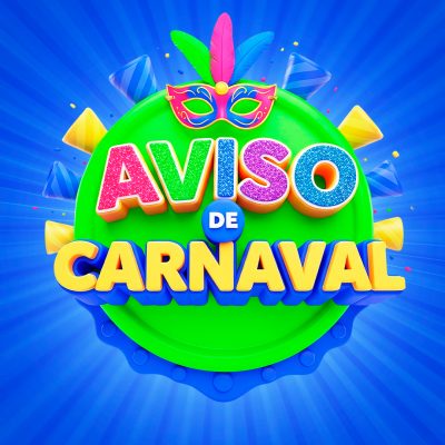 Carnaval Aviso de Carnaval Design Festivo 3D PSD Editável