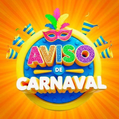 Carnaval Aviso de Carnaval Design Festivo PSD Editável