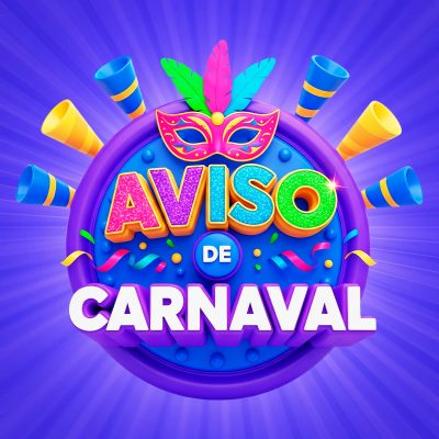 Carnaval Aviso de Carnaval Celebração Festiva Ícone 3D PSD Editável
