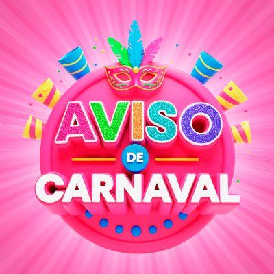 Carnaval Aviso de Carnaval Cartaz Festivo Rosa PSD Editável