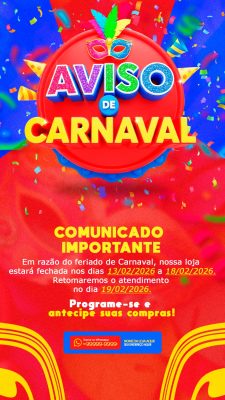 Carnaval Aviso de Fechamento de Loja Comunicado Importante PSD Editável