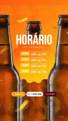 Story Carnaval Horário de Funcionamento Cervejaria PSD Editável
