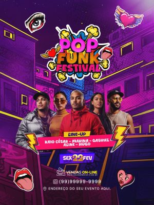 Festival Pop Funk Sex 22Fev Banner Evento Musical PSD Editável