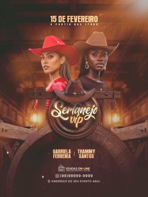 Sertanejo VIP 15 de Fevereiro Venda Online Promo Feed PSD Editável