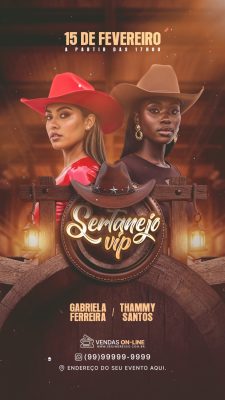 Sertanejo VIP 15 de Fevereiro Gabriela e Thammy Santos PSD Editável
