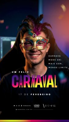Story Um Feliz Carnaval 17 de Fevereiro PSD Editável