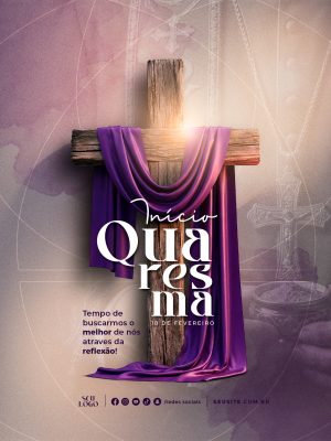 Início Quaresma Tempo de Reflexão 18 de Fevereiro PSD Editável
