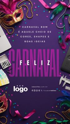 Story Feliz Carnaval Cheio de Cores PSD Editável