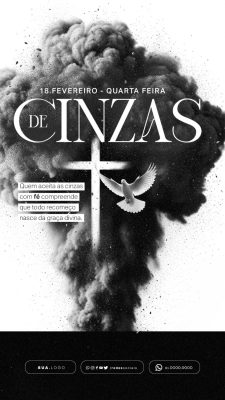 Quarta-feira de Cinzas 18 de Fevereiro Recomeço com Fé PSD Editável