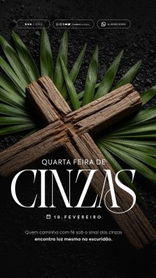 Quarta-feira de Cinzas 18 de Fevereiro Post Redes Sociais PSD Editável