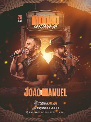 Modão Sertanejo João & Manuel Show 28 Março PSD Editável