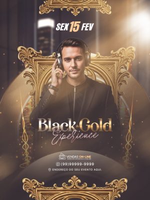 Black Gold Experience Festa Sex 15 Fev PSD Editável