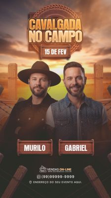 Cavalgada No Campo 15 de Fev Murilo e Gabriel Story PSD Editável