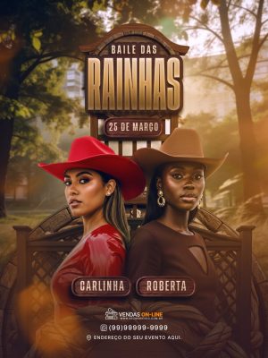 Baile das Rainhas 25 de Março Carlinha e Roberta PSD Editável