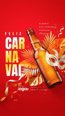 Carnaval Alegria Que Contagia Feliz Carnaval Chegou PSD Editável